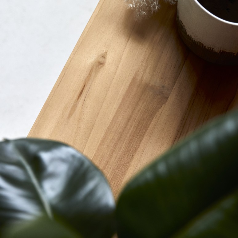 Basil - Mueble para TV de teca maciza de 140 cm