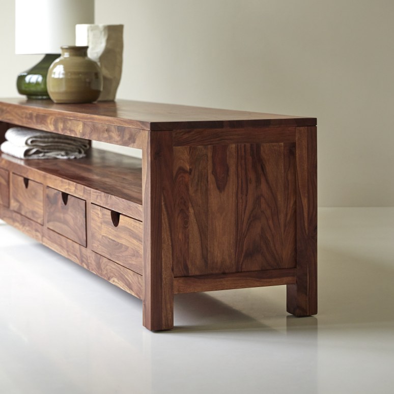 Oliver - Mueble para TV de palisandro macizo de 200 cm