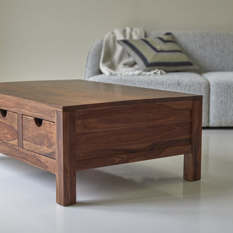 Oliver - Table basse en palissandre massif