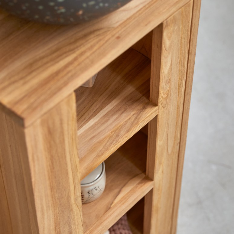 Stelle - Solid teak right under-sink cabinet