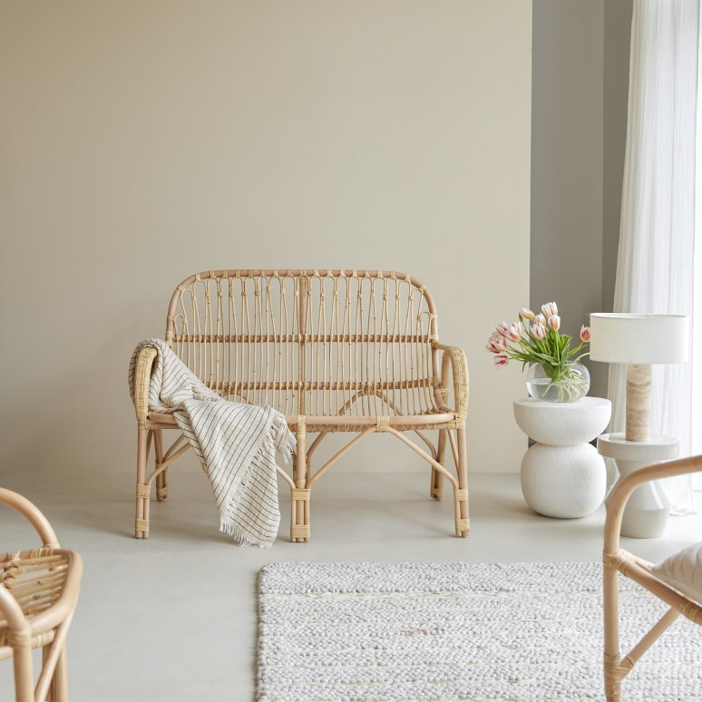 Ondine - Bank aus Rattan natur