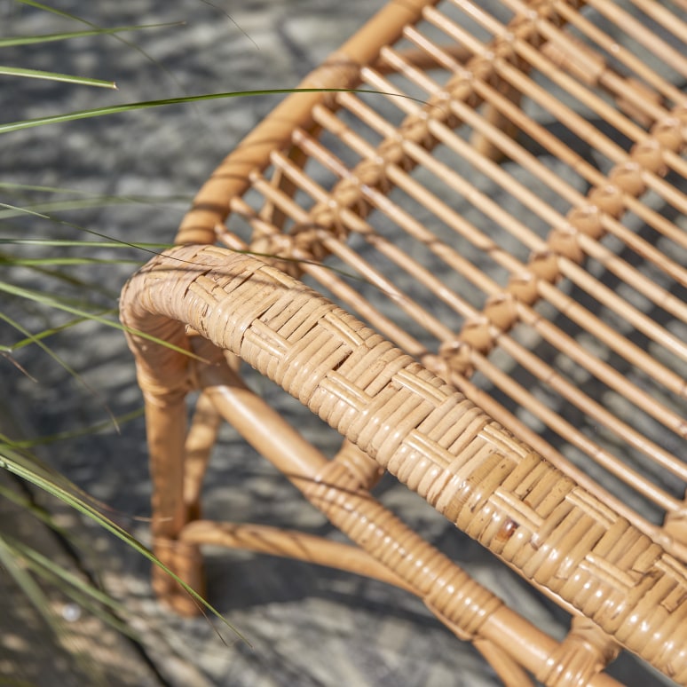 Ondine - Banquette de jardin en rotin naturel