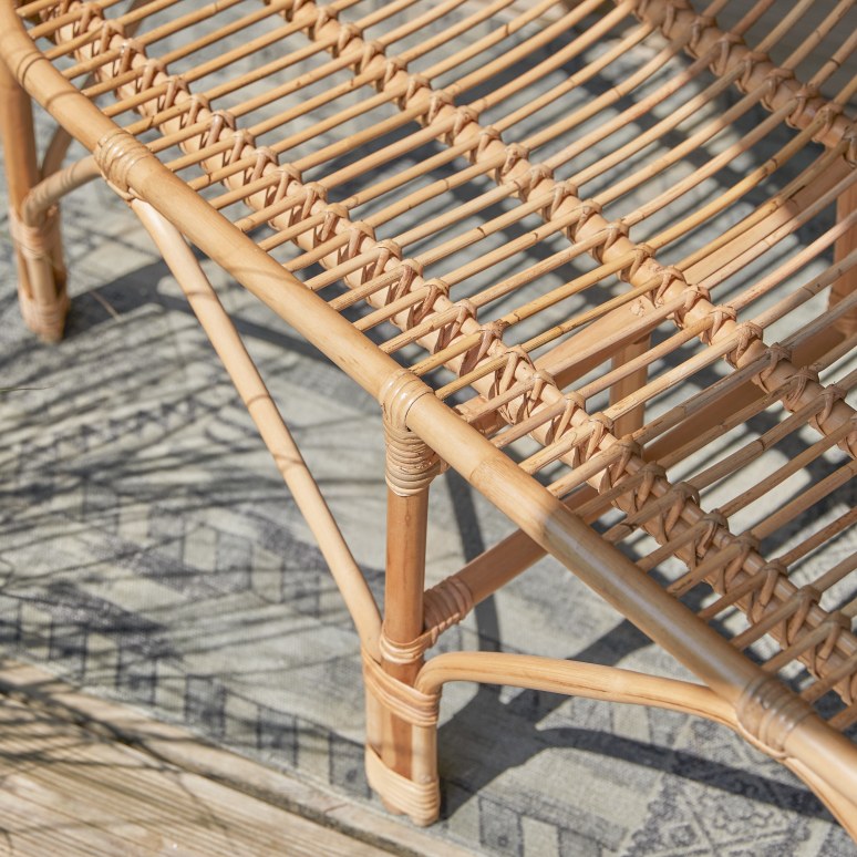 Ondine - Natural rattan garden bench
