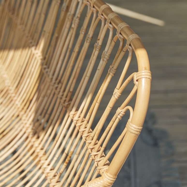 Ondine - Banquette de jardin en rotin naturel