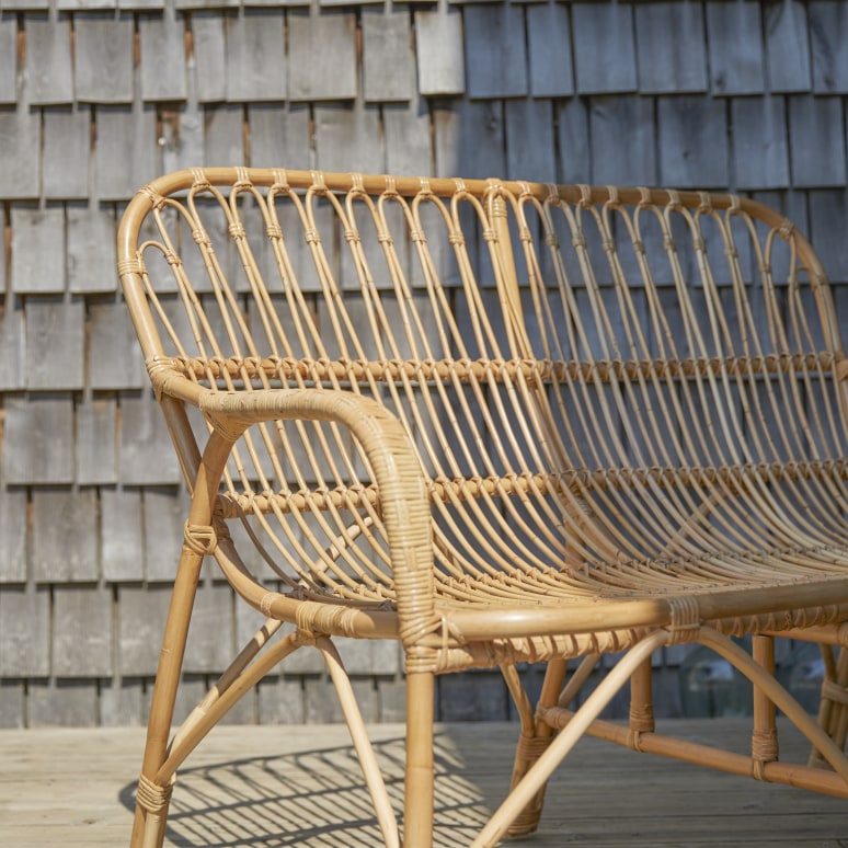 Ondine - Banquette de jardin en rotin naturel