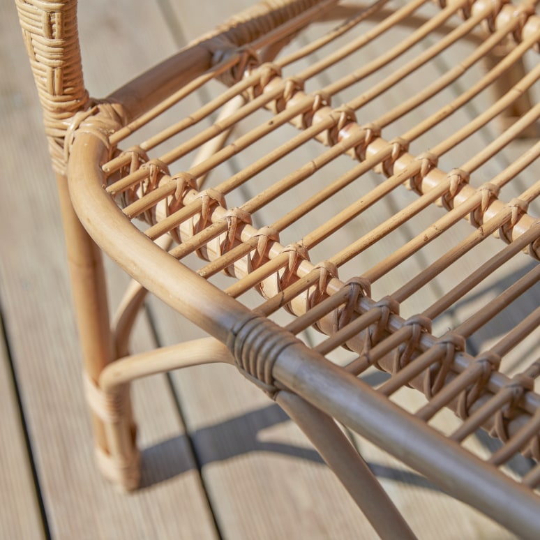 Ondine - Natural rattan garden bench