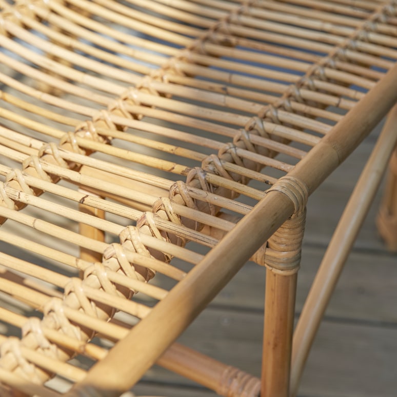 Ondine - Natural rattan garden bench
