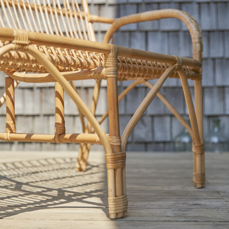 Ondine - Banquette de jardin en rotin naturel