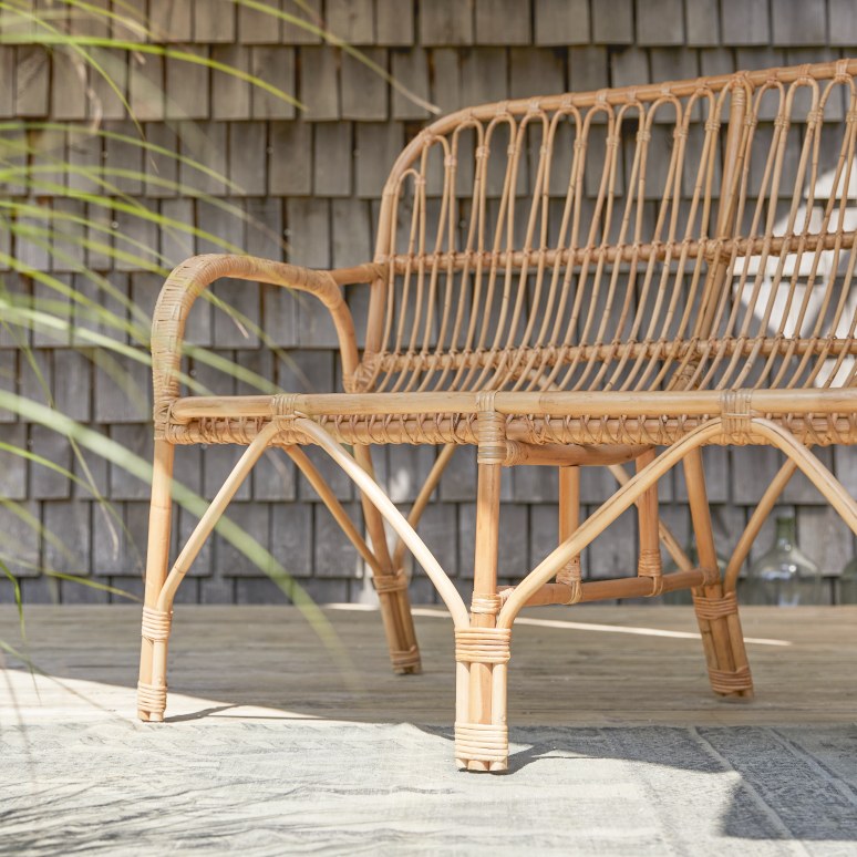 Ondine - Natural rattan garden bench