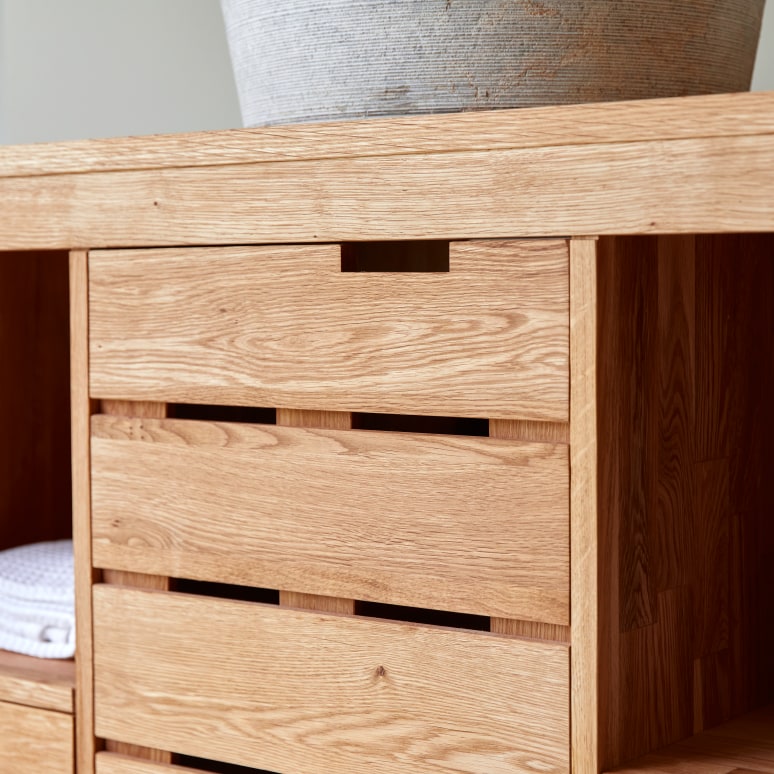 Serena - Mueble para lavabo de roble macizo de 100 cm