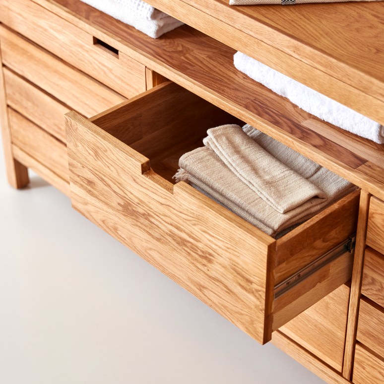 Serena - Solid oak vanity unit 165 cm