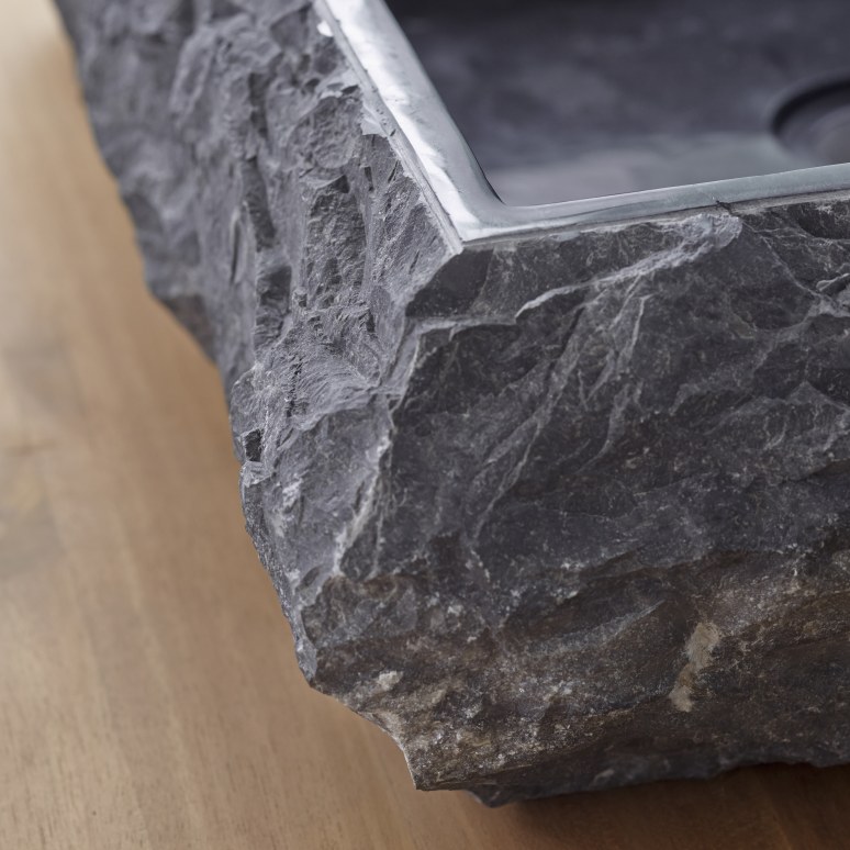 Scrula Slim - Lavabo rectangular de mármol negro