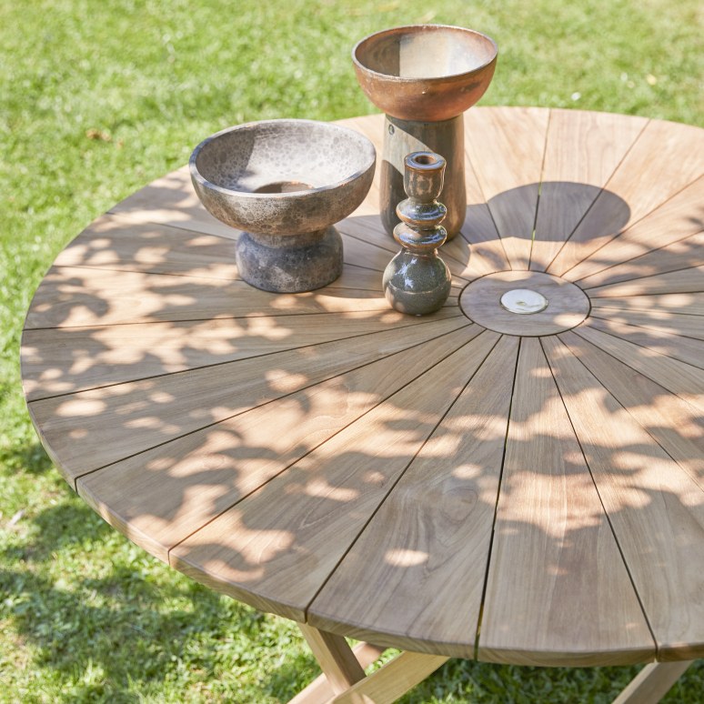 Andria - Table de jardin pliable en teck massif 6 pers.
