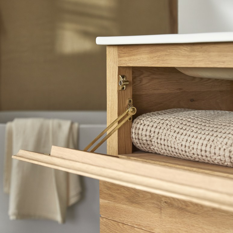 Easy - Massief eikenhouten en keramisch badkamermeubel 120 cm