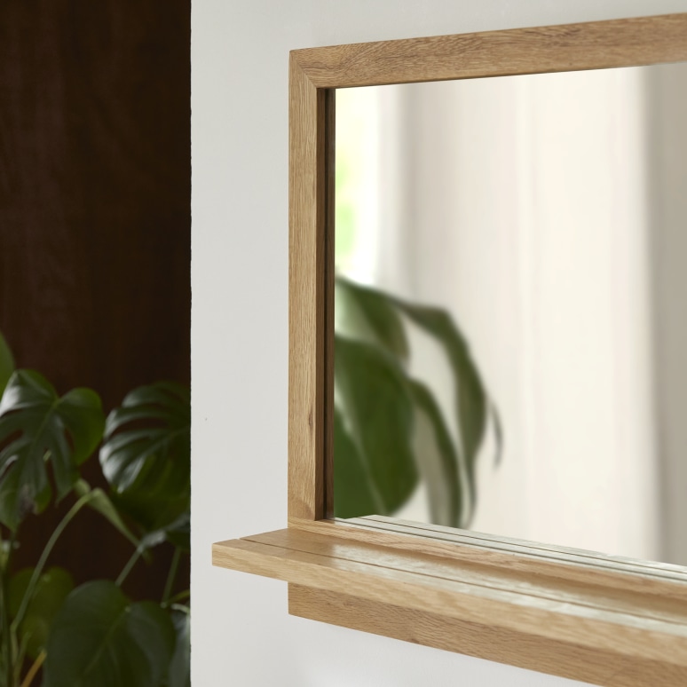Easy - Espejo de roble macizo de 120 cm x 50 cm