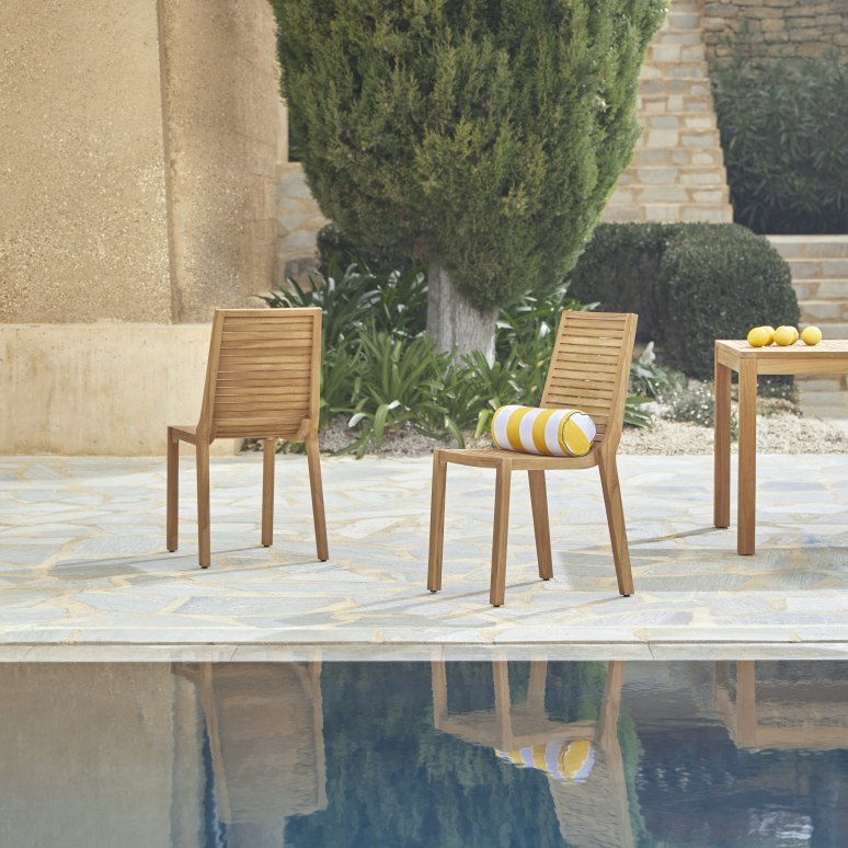 Teo - Outdoor Gartenmöbel Set aus massivem Teak 4 Stühle