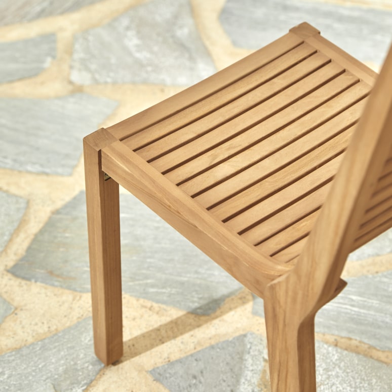 Teo - Set da giardino in teak massello con 4 sedie