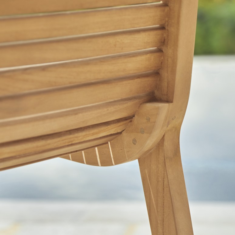 Téo - Solid teak garden set with 4 chairs