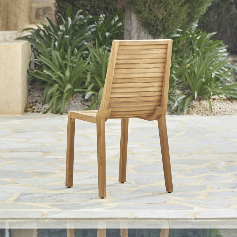Téo - Solid teak garden set with 4 chairs