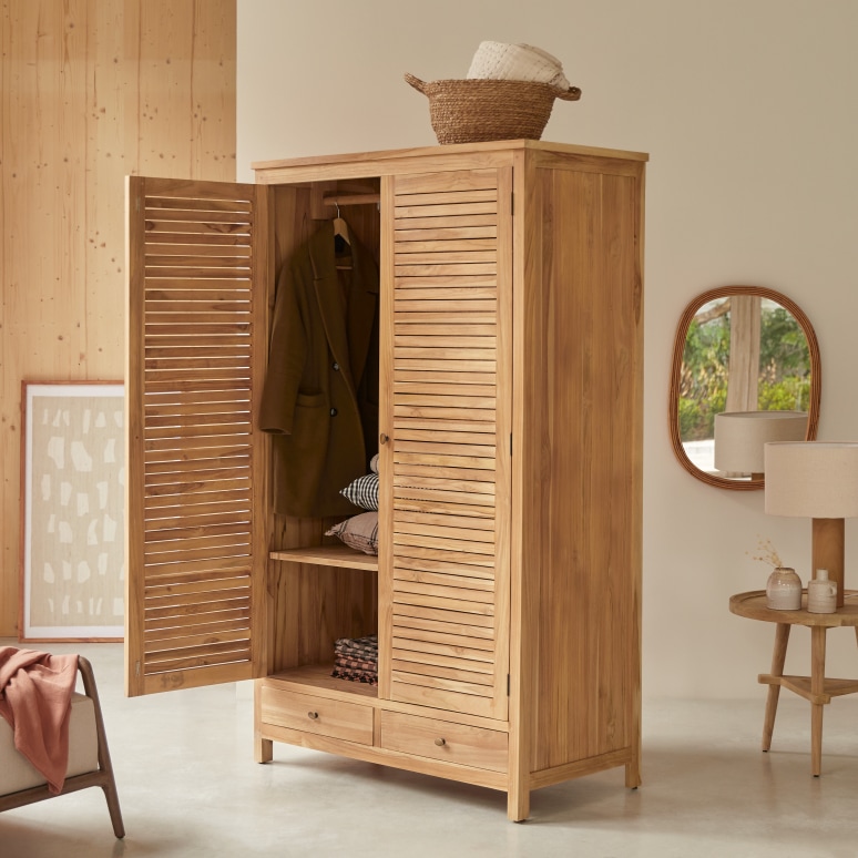 Suzette - Wardrobe in solid teak