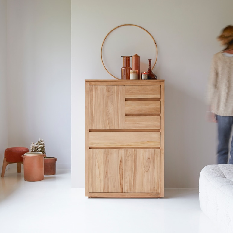 Paulo - Solid teak Dresser 80 cm