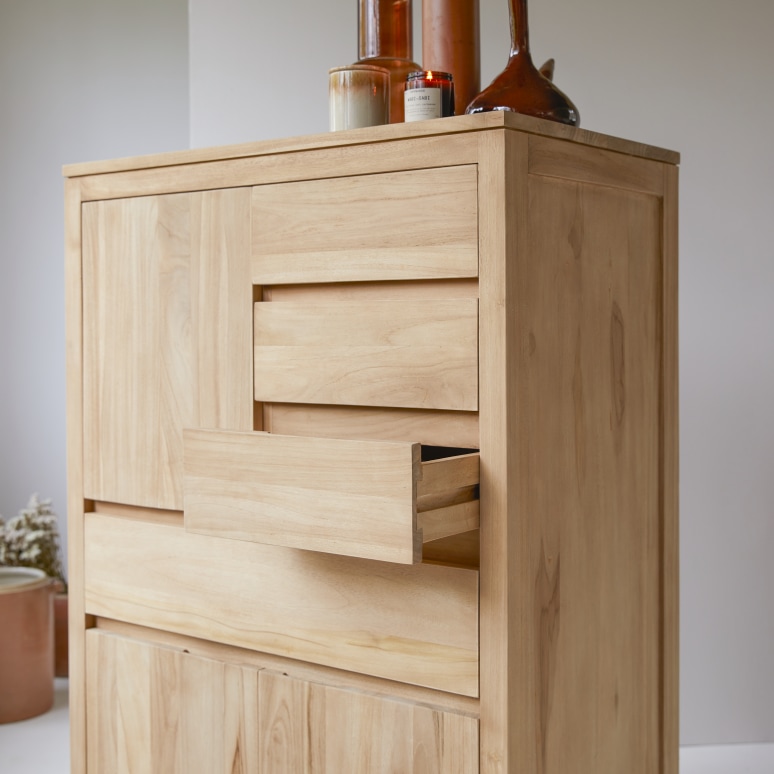 Paulo - Credenza in teak massello 80 cm