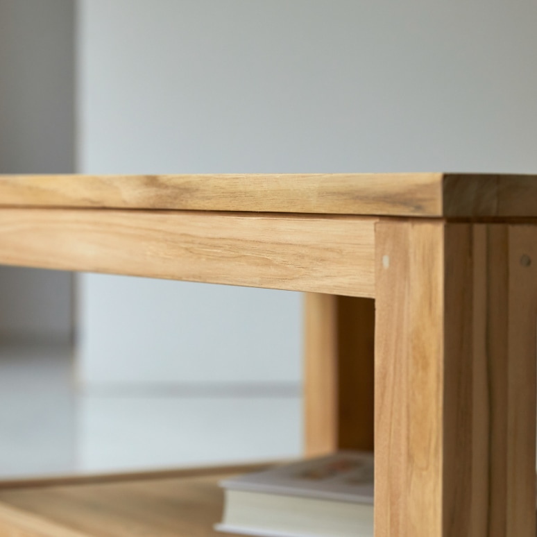 Eve - Rechteckiger Couchtisch aus massivem Teakholz