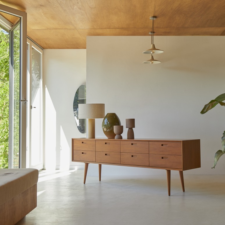 Magda 50's - Commode basse en acajou massif