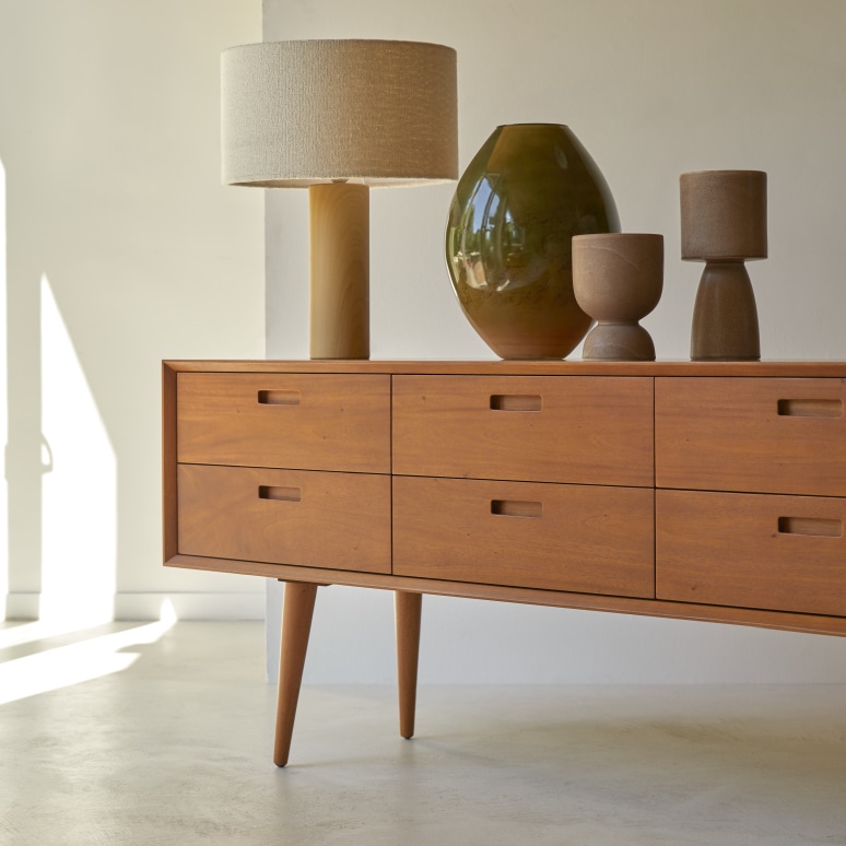 Magda 50's - Commode basse en acajou massif