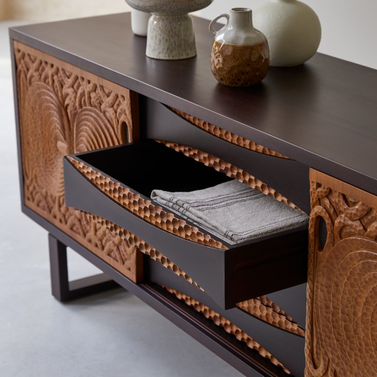 Frida - Massief mahoniehouten dressoir 205 cm