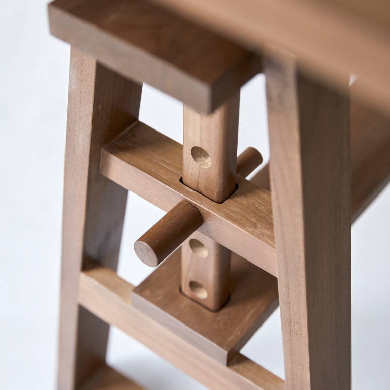 Trestle - Mesa de teca maciza para 6/8 personas