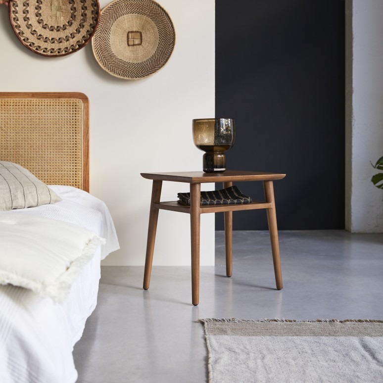 Vintage - Solid teak bedside table