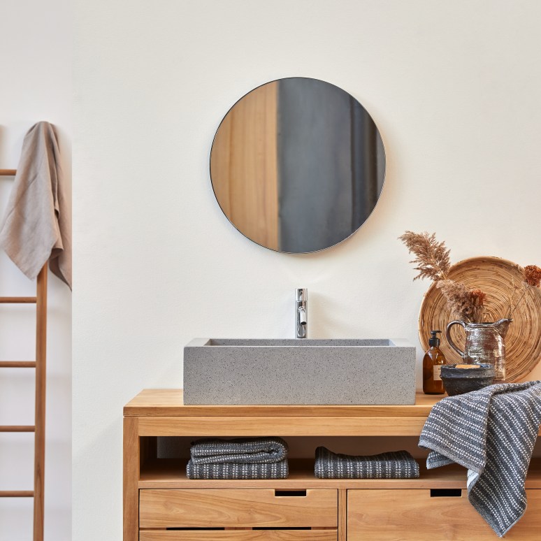 Pegase - Lavabo rectangular de terrazo gris