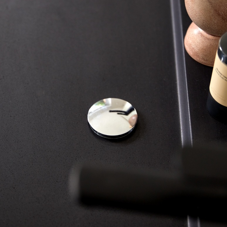 Easy - Mueble de baño de roble macizo y piedra de lava de 120 cm