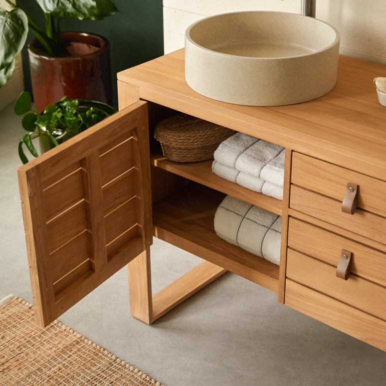 Minimalys - Mobile per il bagno in teak massello 145 cm