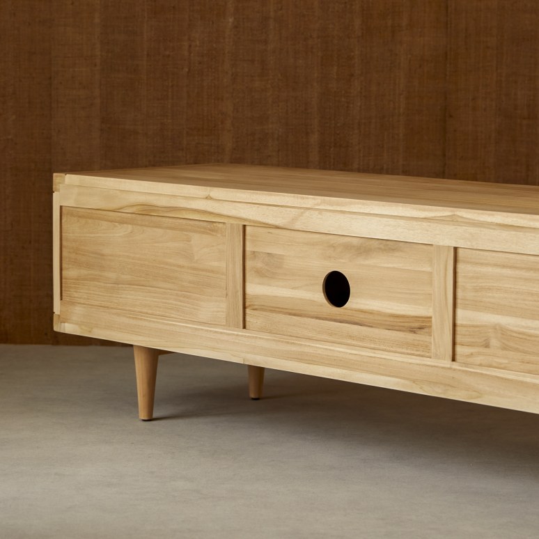 Jonàk - Mobile TV in teak massello 140 cm