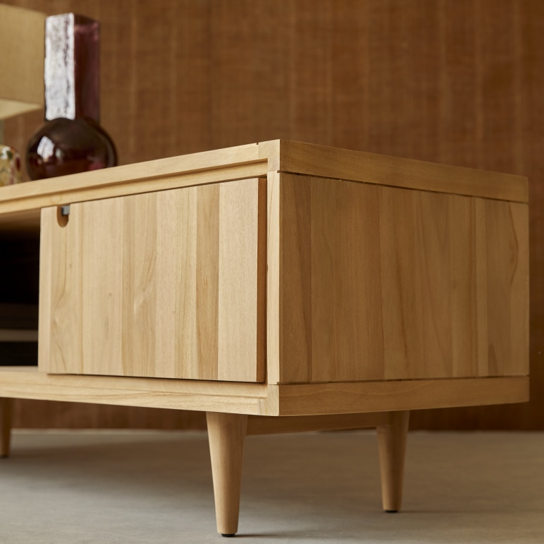 Jonàk - TV unit in solid teak, 140 cm