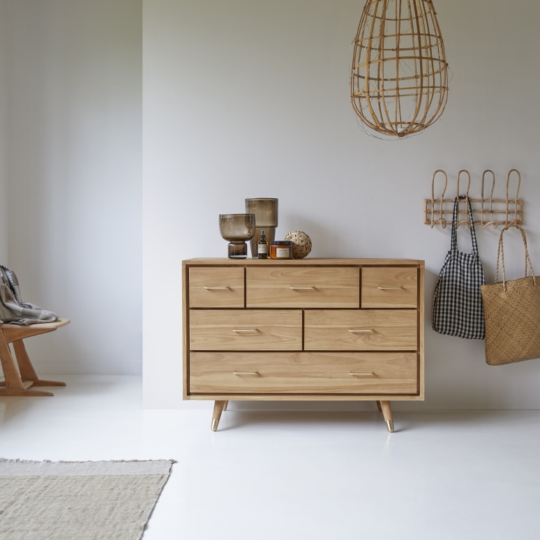 Kort - Solid teak Chest of drawers