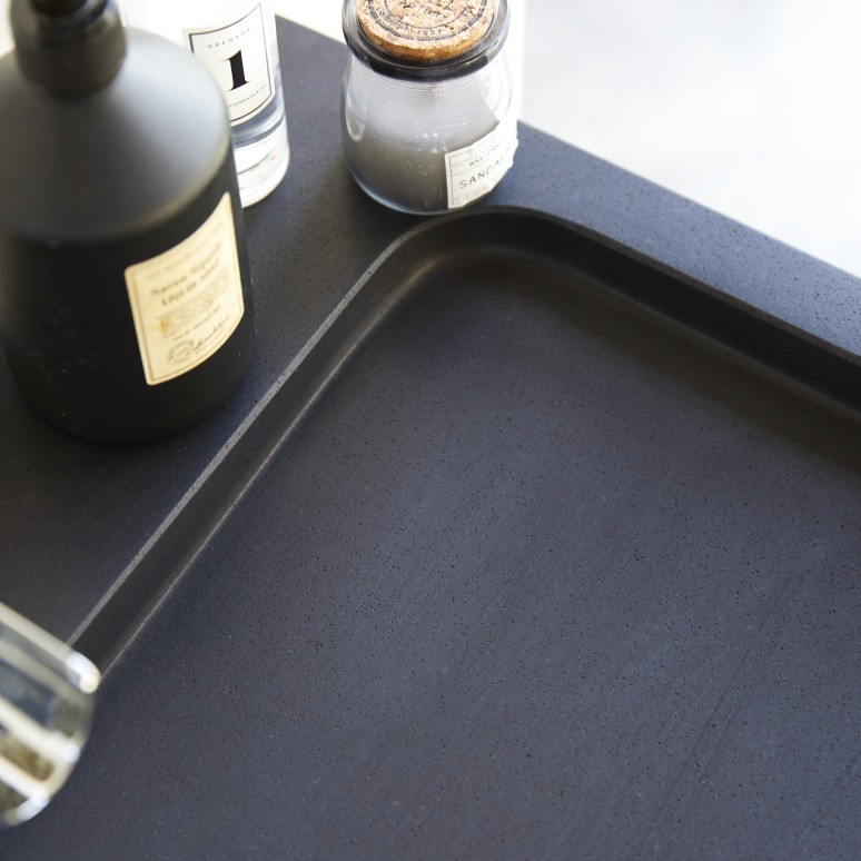 Karl - Massief eikenhouten en lavastenen badkamermeubel 60 cm