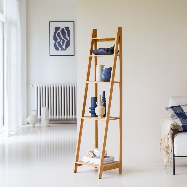 Bahya - Bookcase in solid teak