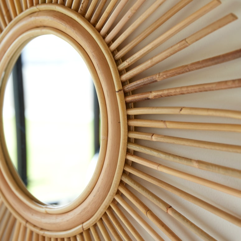Isidore - Halspiegel van natuurlijk rotan 80 cm
