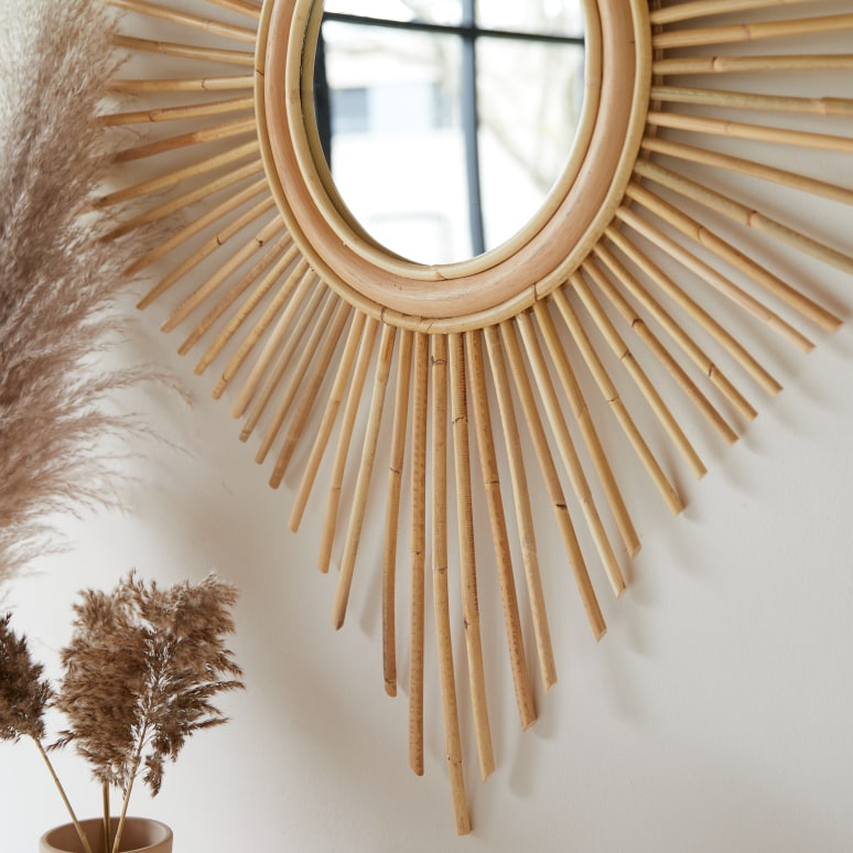 Isidore - Natural rattan mirror 80 cm