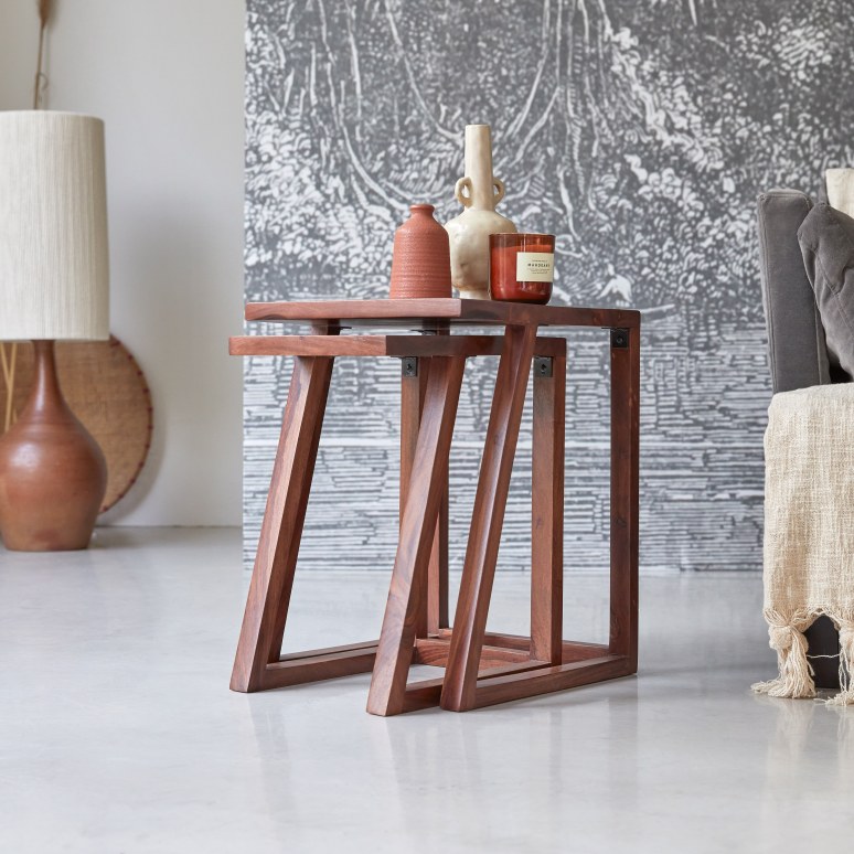 Gaspard - Side tables in solid sheesham