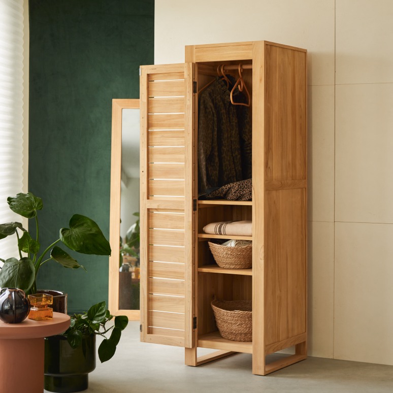 Minimalys - Mobile a colonna portaoggetti in teak massello