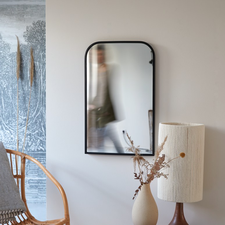 Nordic - Decoratieve halspiegel van metaal 80x50 cm