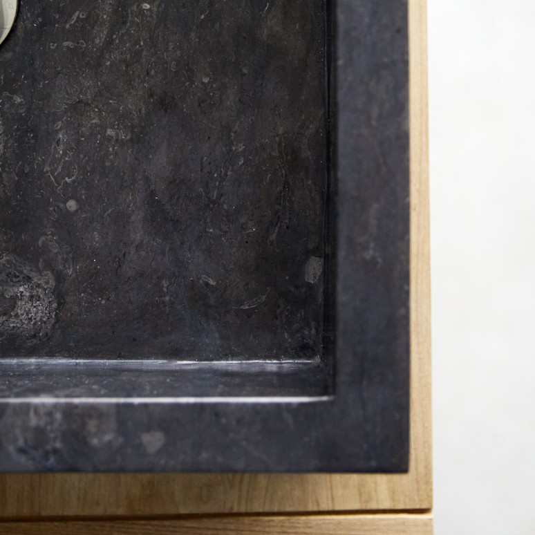 Slats - Dark Grey Marble Bathroom Sink