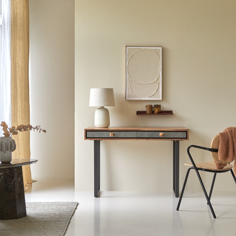 Temis - Escritorio de madera de acacia maciza