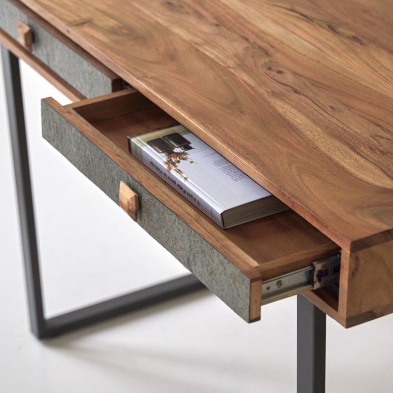 Temis - Escritorio de madera de acacia maciza