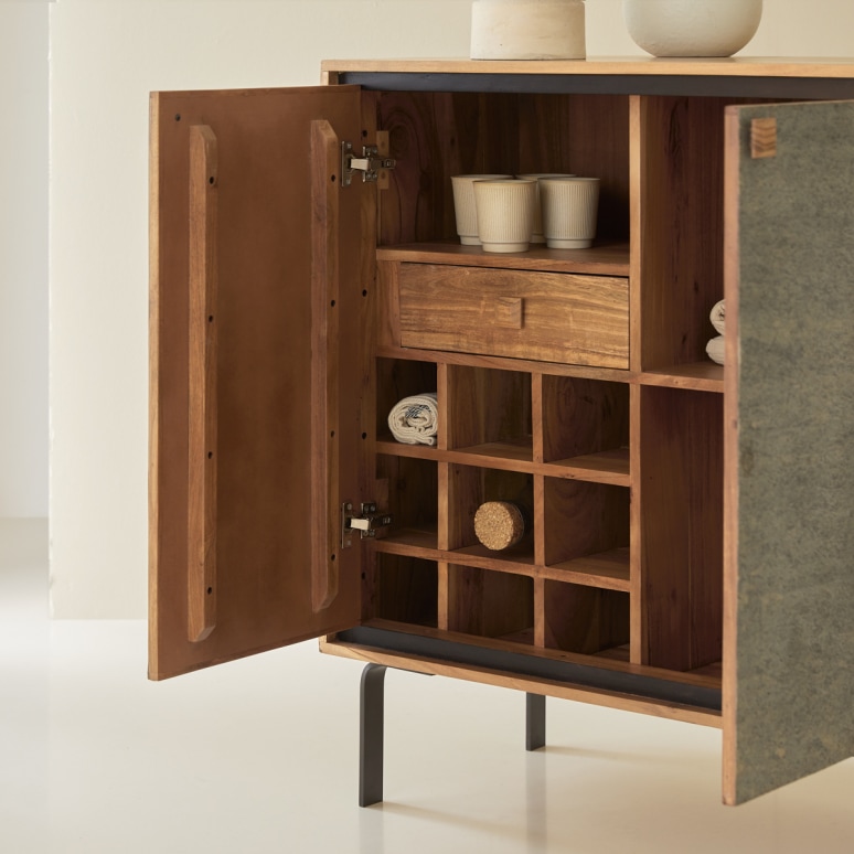 Temis - Dressoir bar van acacia 90 cm