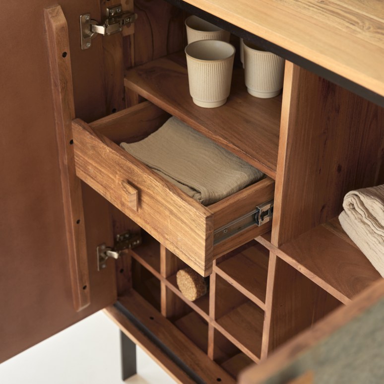 Temis - Dressoir bar van acacia 90 cm